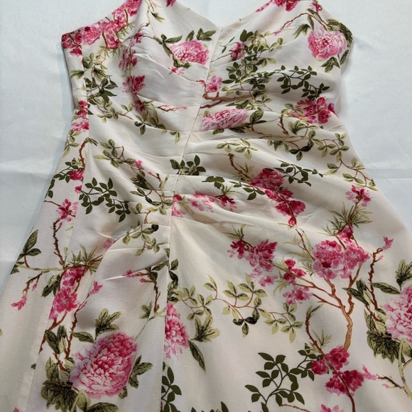 Zara Strapless Pink and Green Sheath Dress for summer - Picture 3 of 6